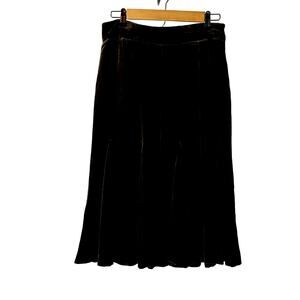Ann Taylor Loft Brown Rayon and Silk Fit and Flare Velvet Womens Skirt Size 4